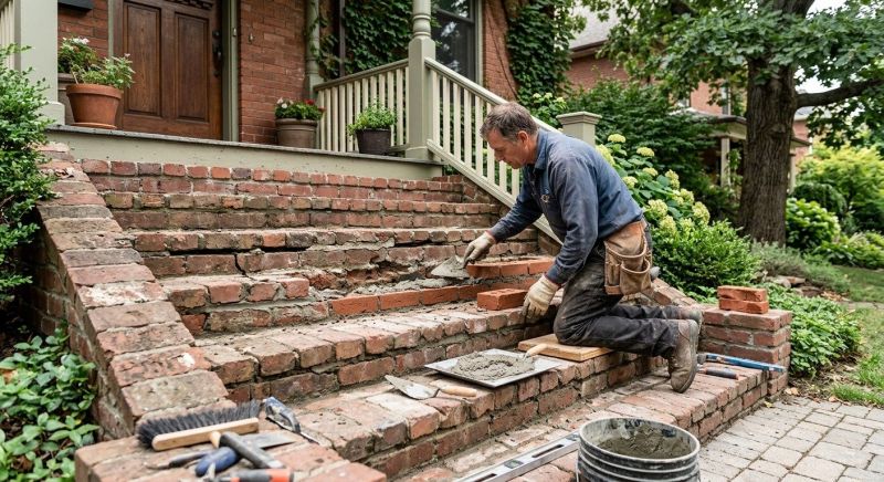 Porch Brick Repair in O Fallon, MO